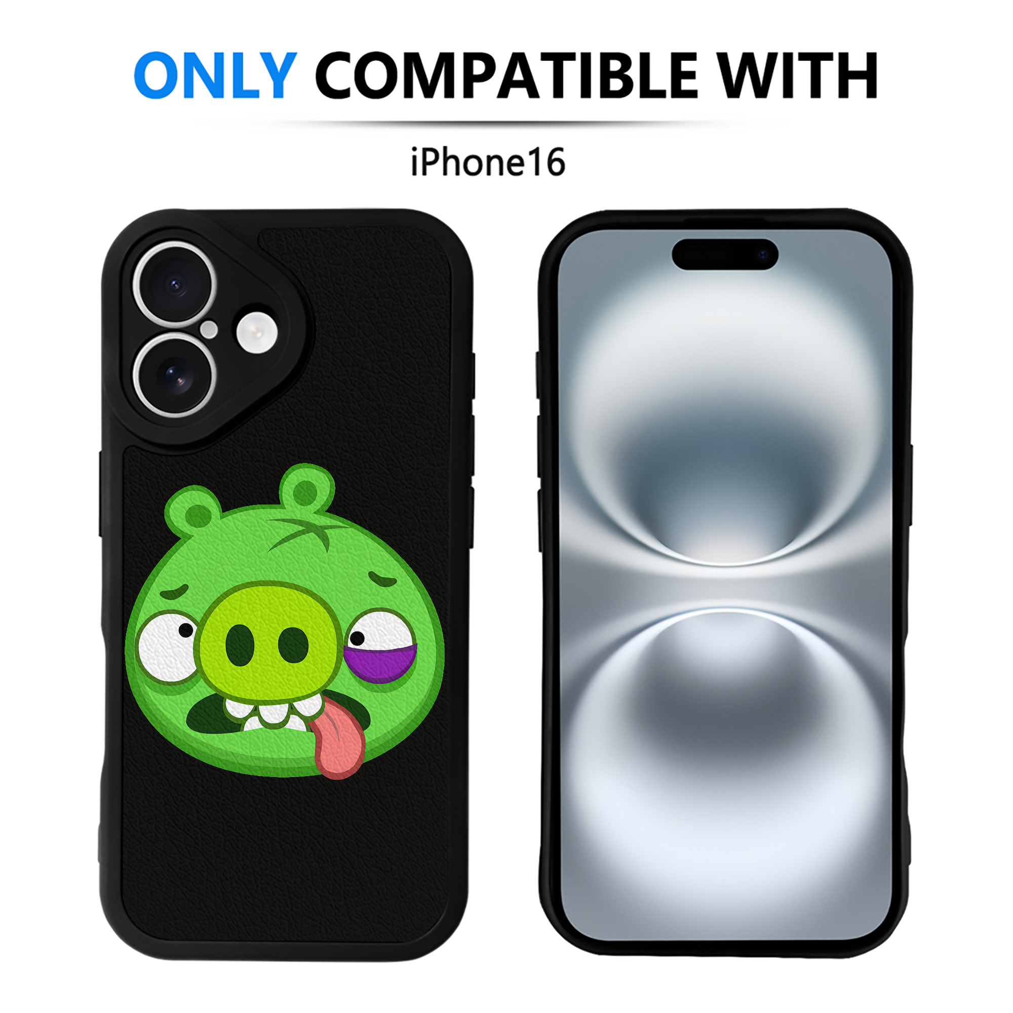 （画像用） Angry Birds アングリーバード 【iPhone 16シリーズ対応】シリコンスマホケース（レザー調） 材質：シリコン